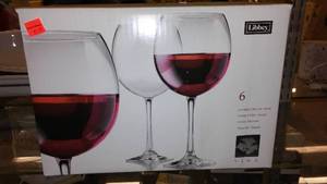 lot 104 image: Libby 18.25 oz Oversize Round Wine Glasses.