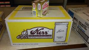 lot 109 image: Kerr Wide Mouth Jars 32 oz. (12), Lids (212 ct ea).