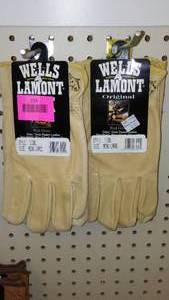 lot 219 image: Wells Lamont Pigskin leather gloves (2) Large.