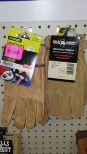 lot 214 image: Cowhide and Pigskin Leather Gloves, (2) Xlg.