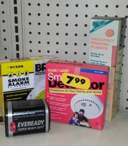 lot 228 image: Smoke Alarms (2) Emergency Flasher and Eveready.