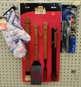 lot 247 image: BBQ Utensil Set, Mitts and Lighter.