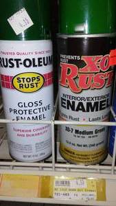 lot 328 image: Spray Paint Cans (9) Painters Touch, Rust oleum Greens.