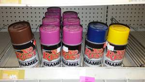 lot 329 image: Spray Paint Cans (10), X-O Enamel, Assorted.