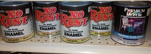 lot 338 image: Paint Cans Qt.  (5) X-O Rust, Blue.