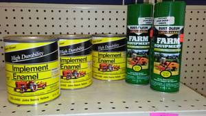 lot 343 image: Implement Enamel Farm Paint.  Qts. (3) Cans (2).