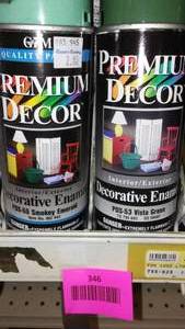 lot 346 image: Spray Paint cans (13) Premium Dcor, GREENS.