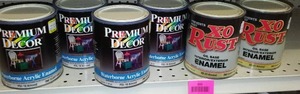 lot 350 image: Paint Cans Qt. (6) Assorted Brands, Almond.