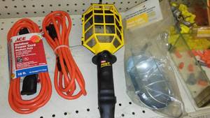 lot 398 image: Outdoor Cord (2) Plug in Utility Light.