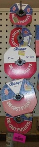 lot 405 image: Chicago Die Cast Pulleys (8)  -  in. Bore.