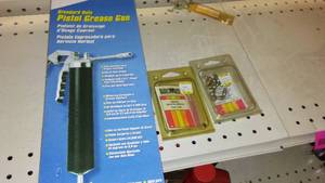 lot 466 image: Plews Grease Gun and Assorted Fittings.