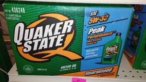 lot 443 image: Quaker State 5W-30 Oil (12  1 qt bottles).