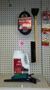 lot 422 image: Booster Cables, Ice Melt, Snow Brushes, Scrapers.