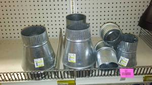 lot 507 image: Galvanized Crimp reducer, elbows, sizes vary.