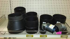 lot 508 image: Black Metal Crimp Reducers, Unions and Elbows.
