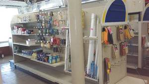lot 650 image: Commercial Pegboard Display Shelving