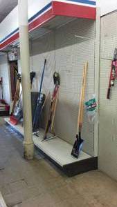 lot 656 image: Lighted Commercial Pegboard Display Shelving