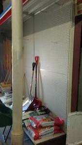 lot 657 image: Lighted Commercial Pegboard Display Shelving