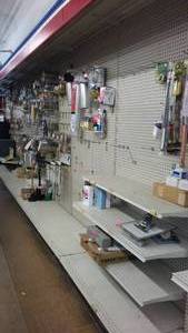 lot 680 image: Lighted Commercial Pegboard Display Shelving