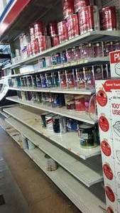 lot 681 image: Lighted Commercial Pegboard Display Shelving