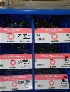lot 540 image: 6 Compartment Hardware Organizer with contents. Metal