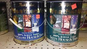 lot 632 image: True Value Weather All 1 gal. (10) Assorted tint Base and Finish.