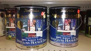 lot 633 image: True Value Weather All and Valspar 1 gal. (10) Assorted tint Base and Finish.