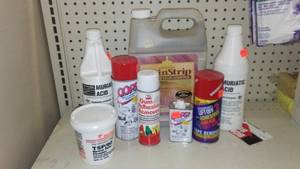 lot 641 image: Assorted Cleaners TSP, Muriatic Acid and more.