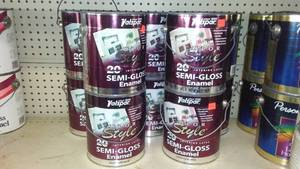 lot 664 image: Valspar Semi-Glass Enamel (10) 1 gal.  Clear Base Tint.