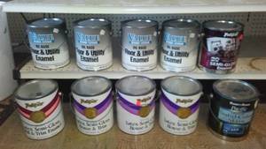 lot 672 image: Value and Valspar Enamel and Latex Paint 1 gal. (10).