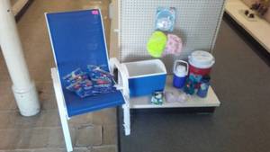 lot 692 image: Summer Lot Chair, Coolers, Cold Packs, and More.