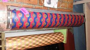 lot 715 image: Vintage Paper Cutter and Blue and Red Paper.