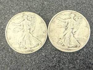 lot 29 image: 1936 S & 1936 D Walking Liberty Half Dollars