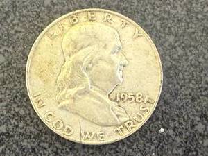 lot 31 image: 1958 D Franklin Half Dollar