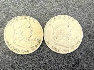 lot 37 image: 2 1952 D Franklin Half Dollars