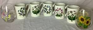 lot 59 image: Portmeirion Botanic Garden Coffee Mugs and Stemless Glasses