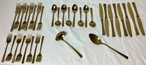 lot 109 image: Dirilyte Dirigold Regal Pattern Flatware Set - Service for 8  - Made of Bronze Alloy