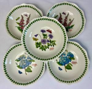 lot 55 image: Portmeirion Botanic Garden Terrace Cereal Bowl - set of 5