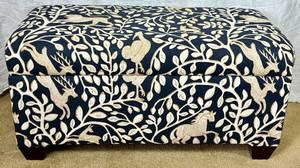 lot 63 image: Skyline Furniture Upholstered Ottoman With Storage