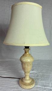 lot 102 image: Vintage Hand Carved Alabaster Lamp