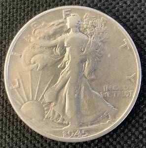 lot 15 image: 1945 Walking Liberty Half Dollar 90% Silver