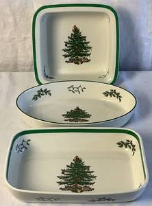 lot 80 image: Vintage Spode Christmas Tree Serving Dishes