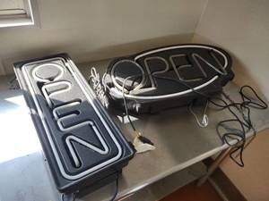 lot 22 image: (2) Open Signs, Need Repair...