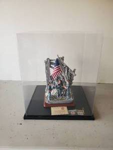 lot 23 image: Gorgeous 911 Tribute Statue Of the Firefighters Raising the American Flag Image of Hope II with Certificate of Authenticity
