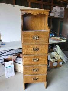 lot 42 image: Tall Dresser with Shelf Cubby Solid Condition