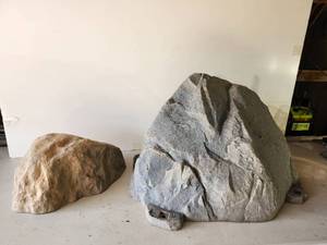lot 70 image: 2 Faux Hollow Rock Covers for the LawnGarden display or cover up Septic