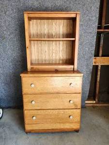 lot 78 image: Dresser and Bookcase stacked or Separate NOTICE Buyer is responsible for Loading and Removal 