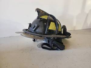 lot 89 image: Very Cool Paul Conway Helmet Fire Fighters Helmet with Goggles and Eagle Emblem Shield holder