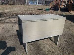 lot 103 image: Vintage Flip Top Wooden BenchPotato Box  Solid Condition