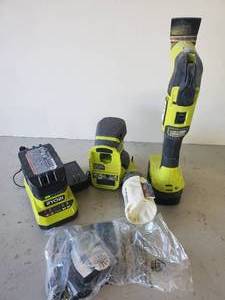 lot 120 image: Ryobi  Cordless Multi Tool Sander and Charger Working